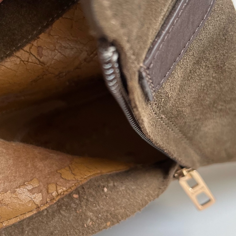 COACH- Dark Green Olive Ankle Boots with Zipper Size 7.5 - Picture 11 of 13